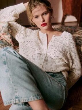Sezane Knit capucine Cardigan Sweater